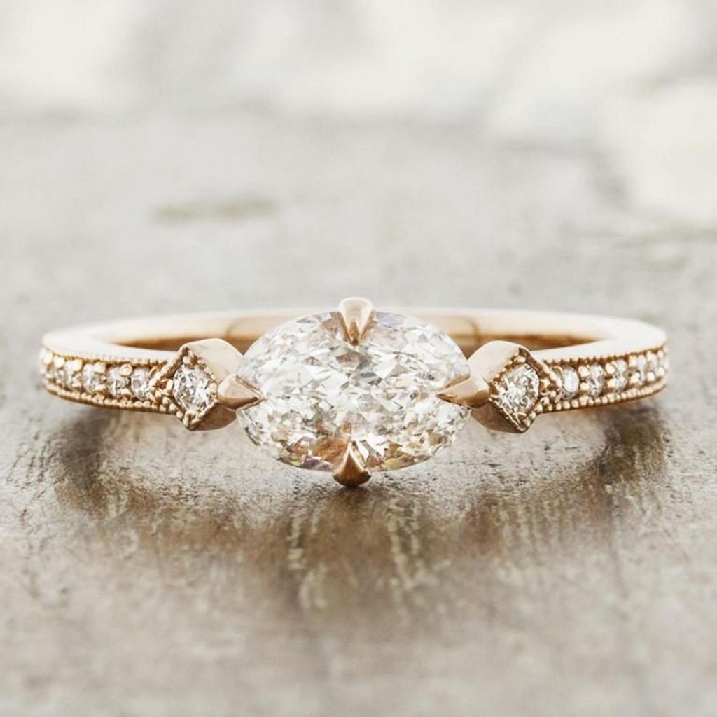 Oval Diamond Engagement Ring For Women Ring