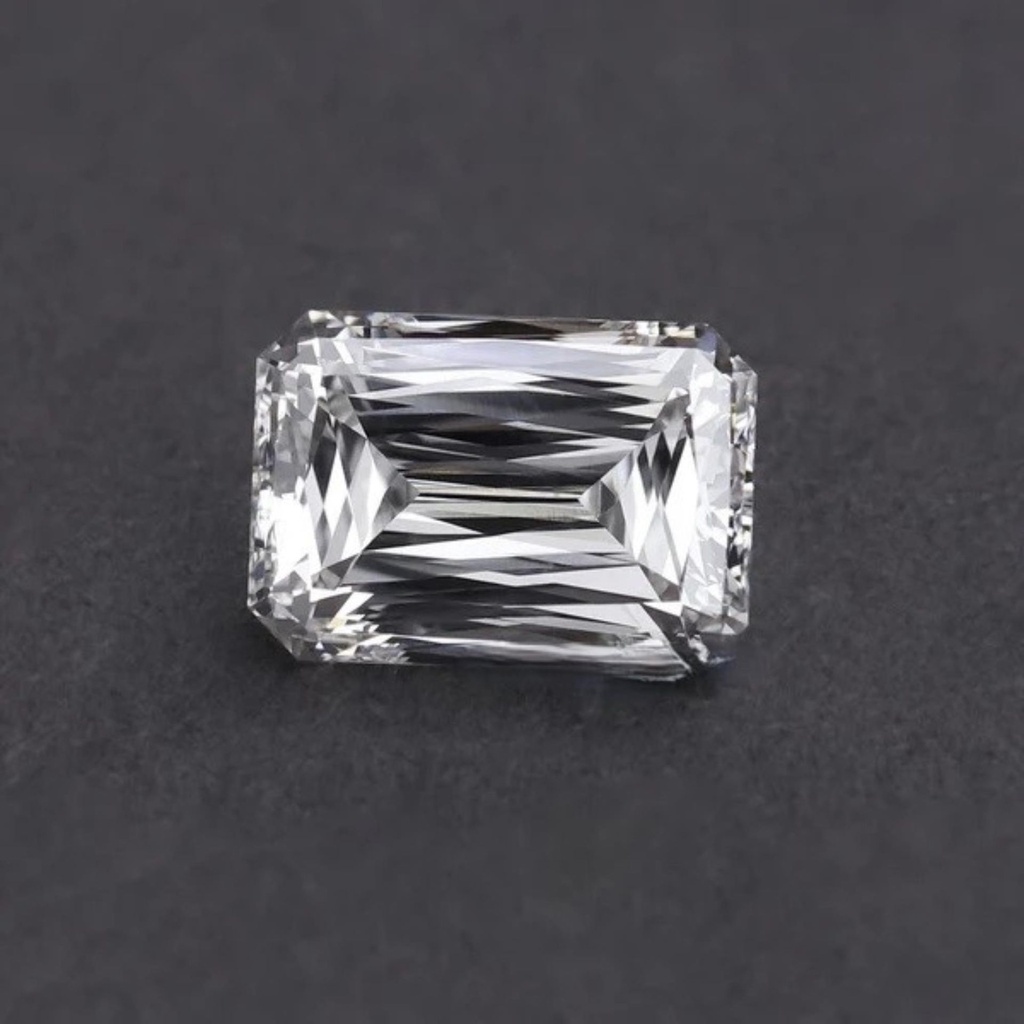 Loose Moissanite White Clean Criss Cut Emerald 10.00 MM X 7.00 MM