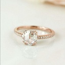 Round Rose Cut Engagement Diamond Ring For Women