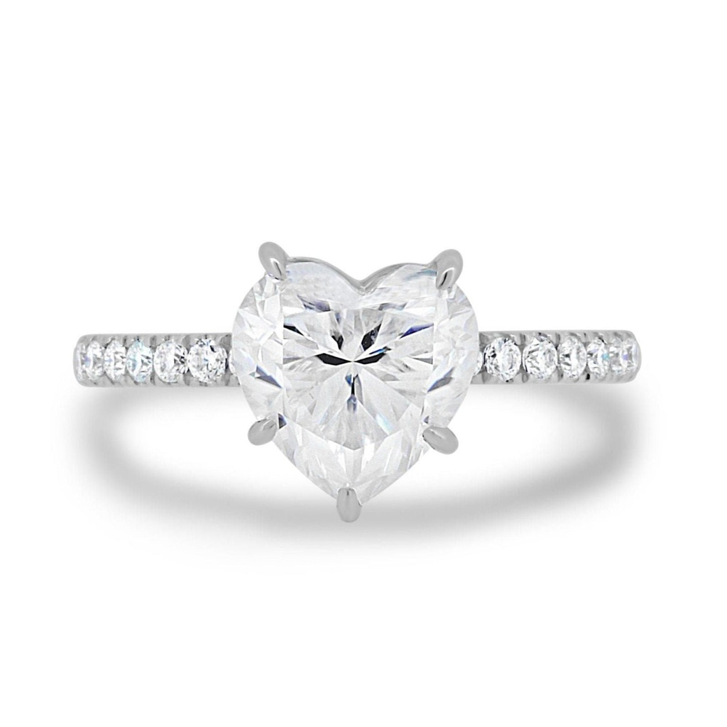 Heart Cut Moissanite Solitaire Engagement Ring  Heart Cut Moissanite Solitaire Engagement Ring | Sterling Silver Ring | Heart Shaped Moissanite Ring Diamond Wedding Ring