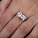 Princess & Pear Diamond Engagement Women Ring