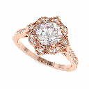 1.00CT Round Diamond Floral Style Engagement Ring for Women