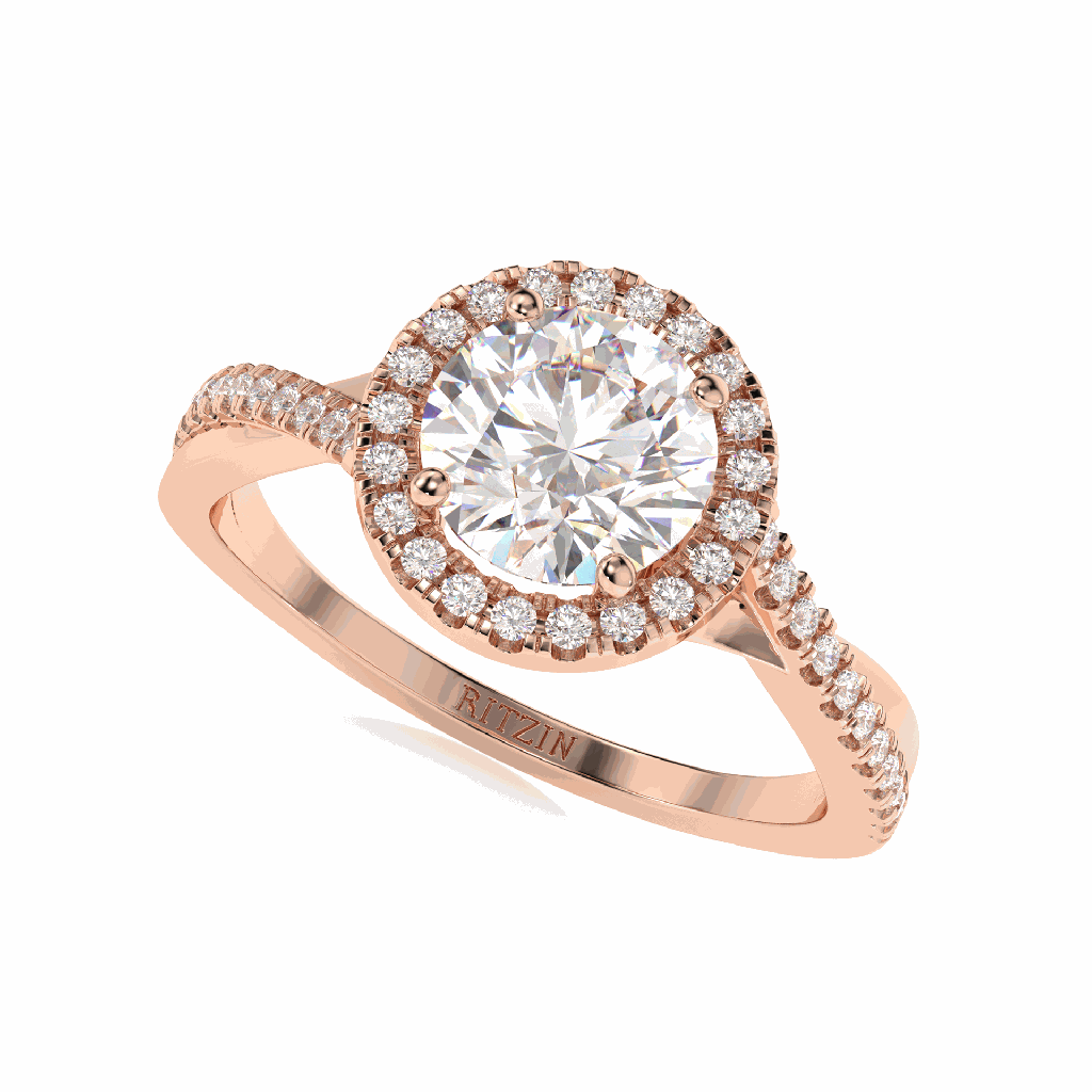 Round Diamond Twisted Engagement Ring for Women