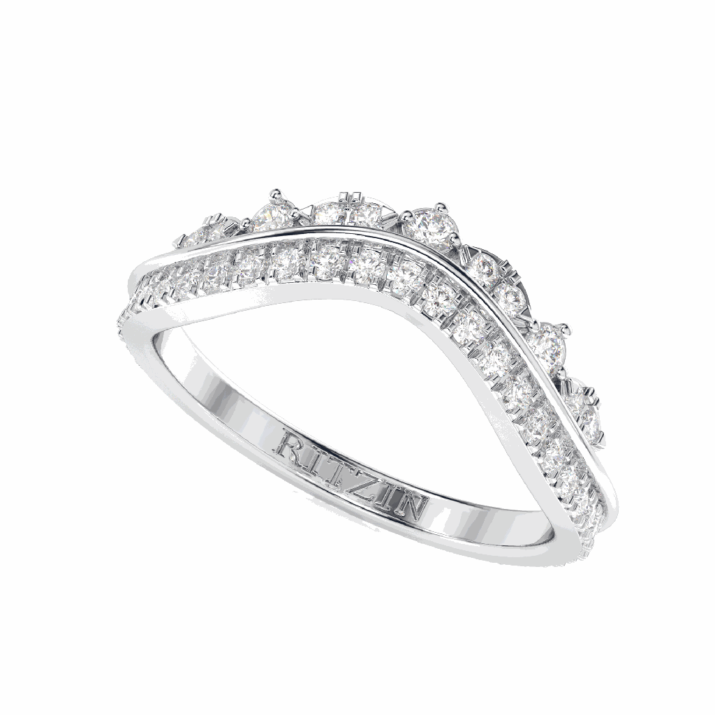 Round Diamond Band Engagement Ring for Women