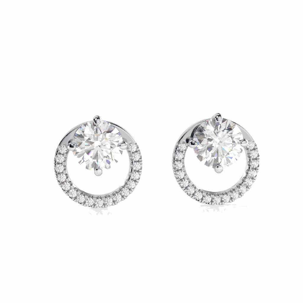 Round Diamond Earrings For Women