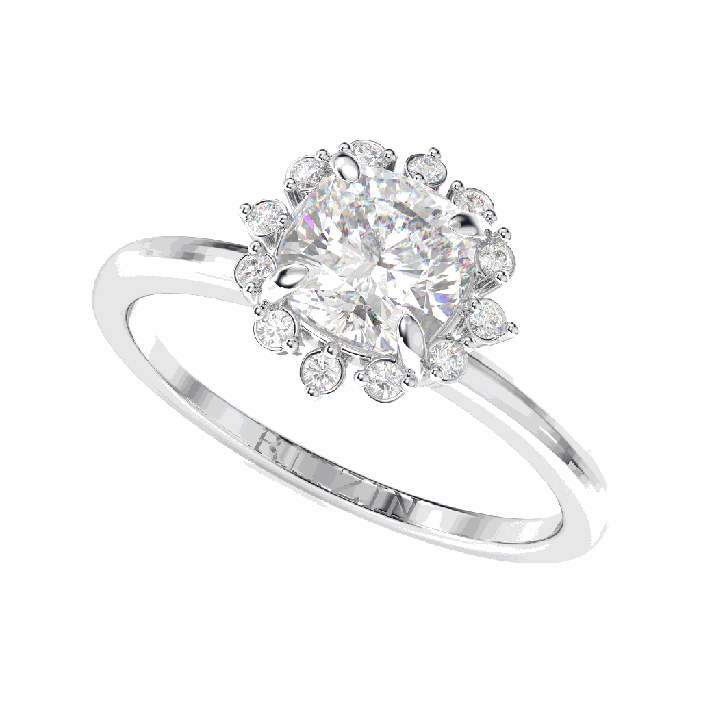 Cushion Diamond Halo Style Engagement Ring for Women