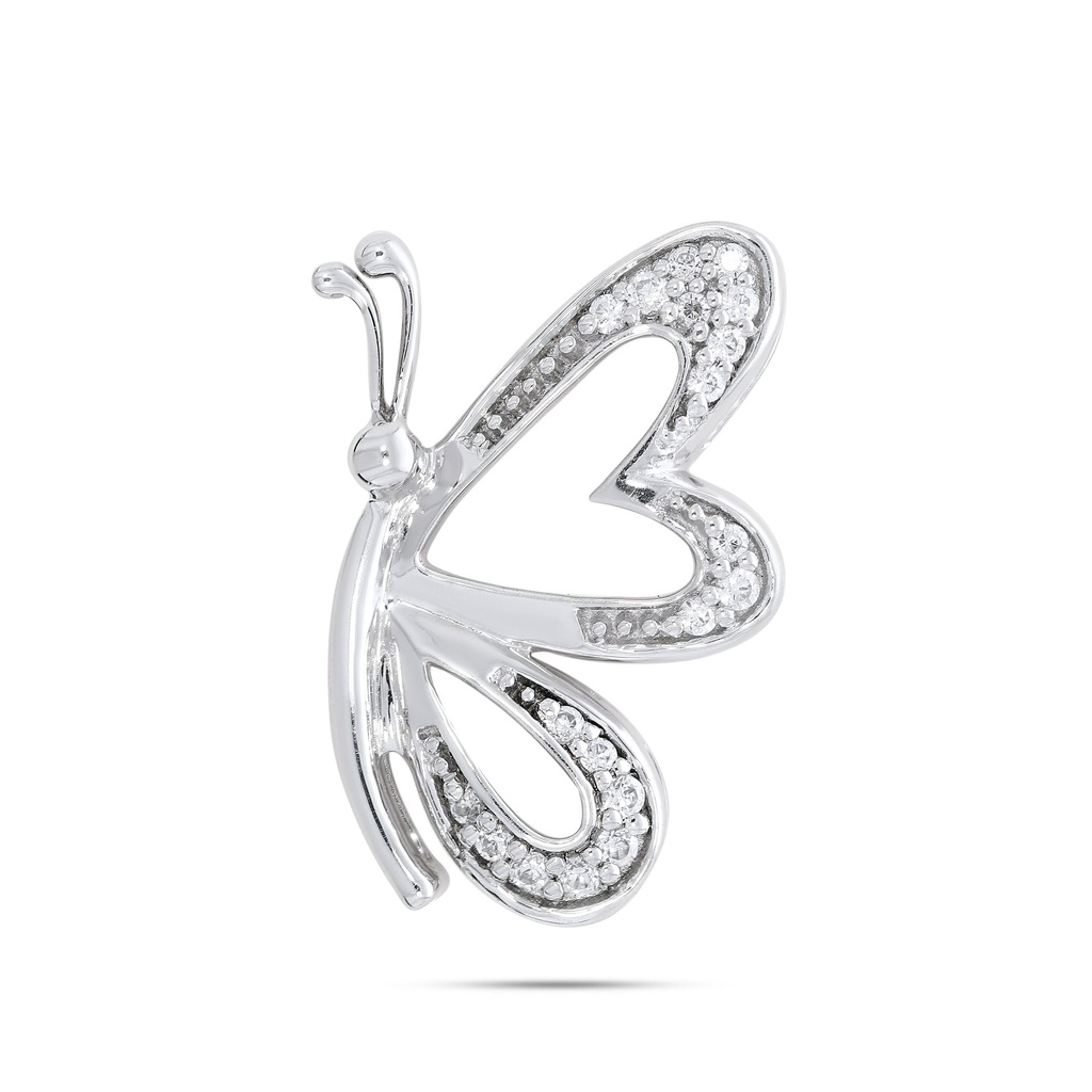  Round Diamond Butterfly Design Pendant 