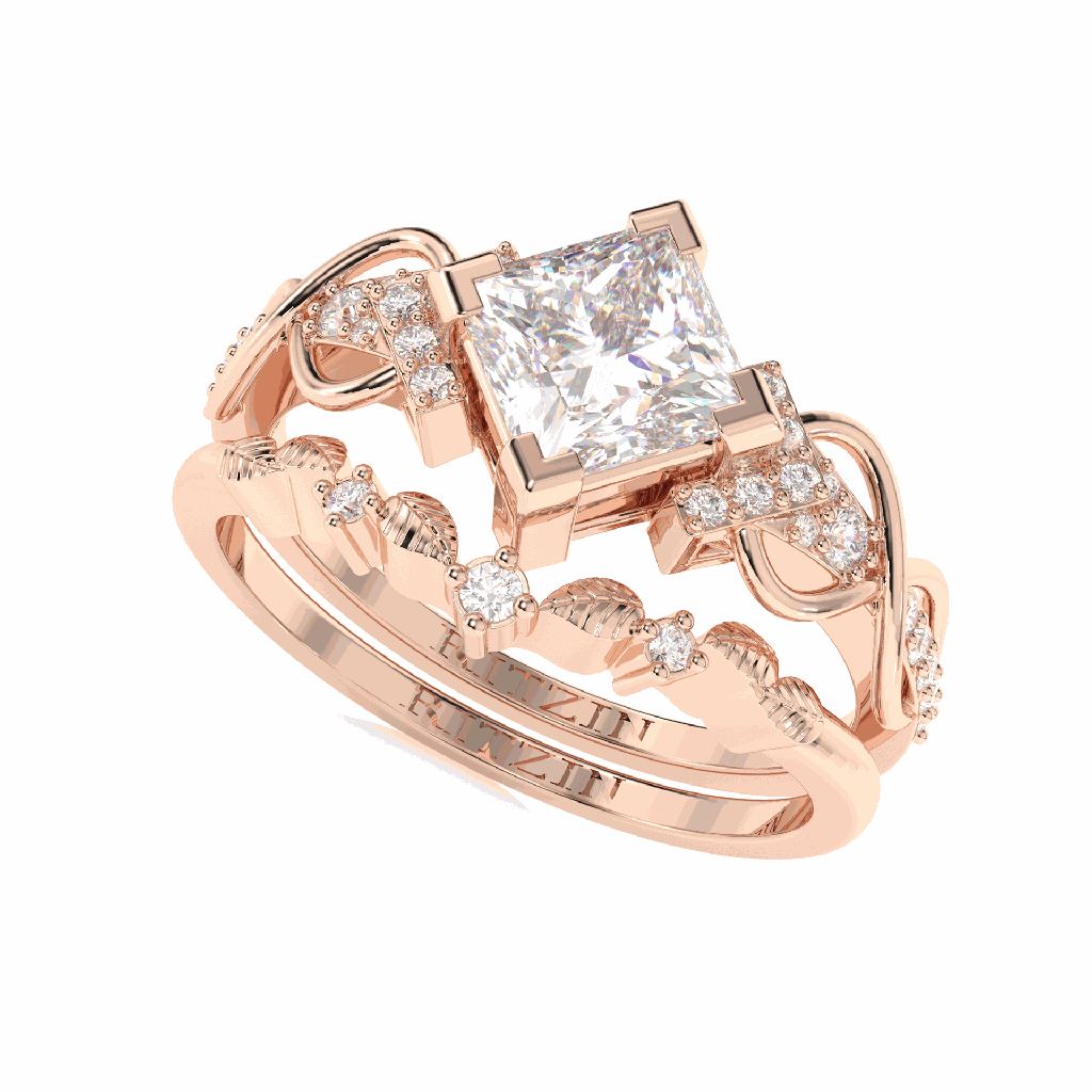 Princess Shape Diamond Bridal Ring for Women