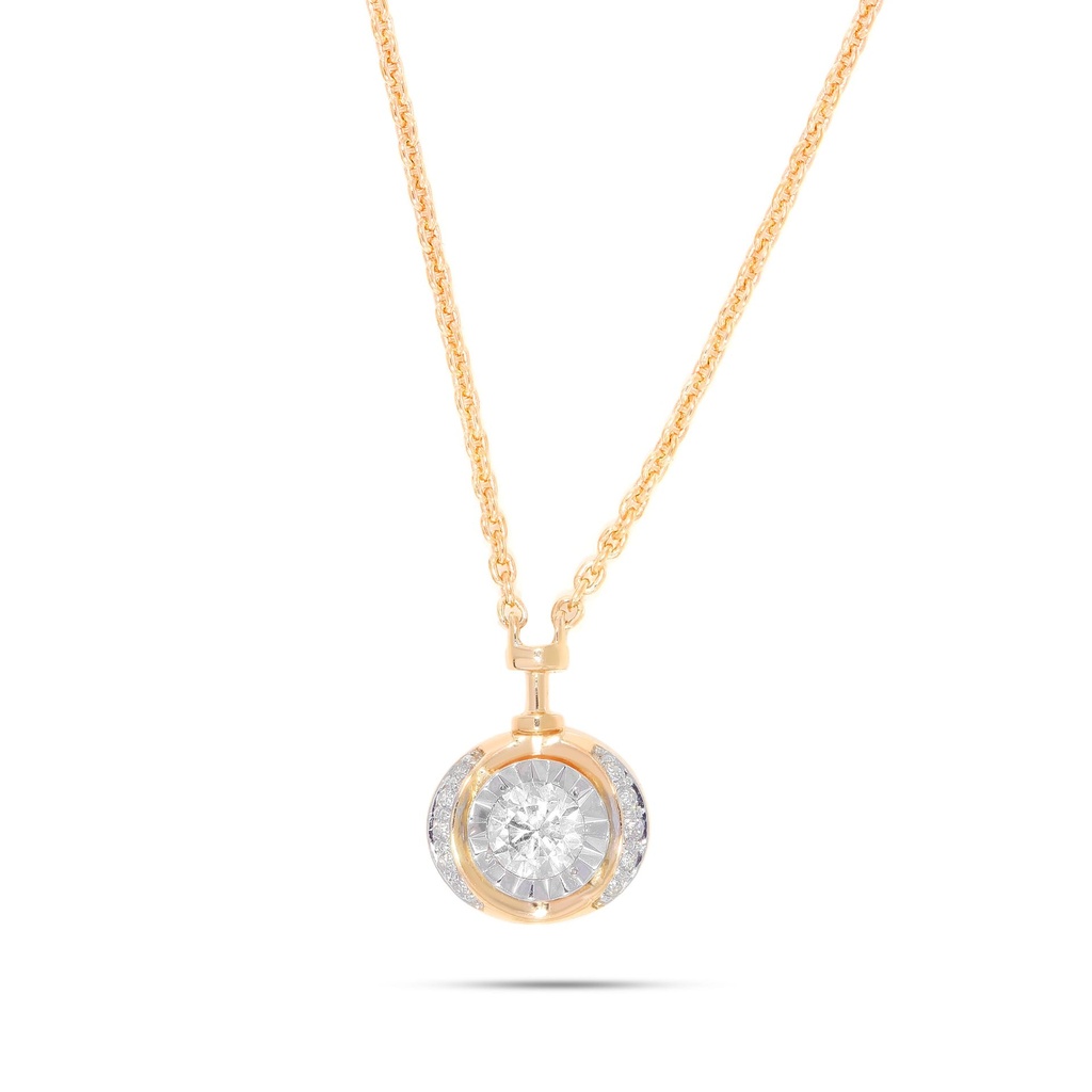  Round Diamond With filigree Design Necklace 
