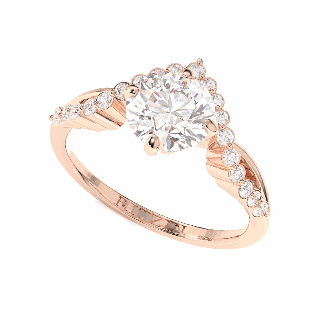 Round Diamond Fancy Engagement Ring for Women