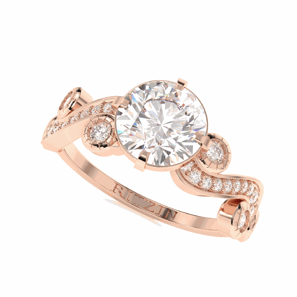 Round Diamond Fancy Engagement for Her