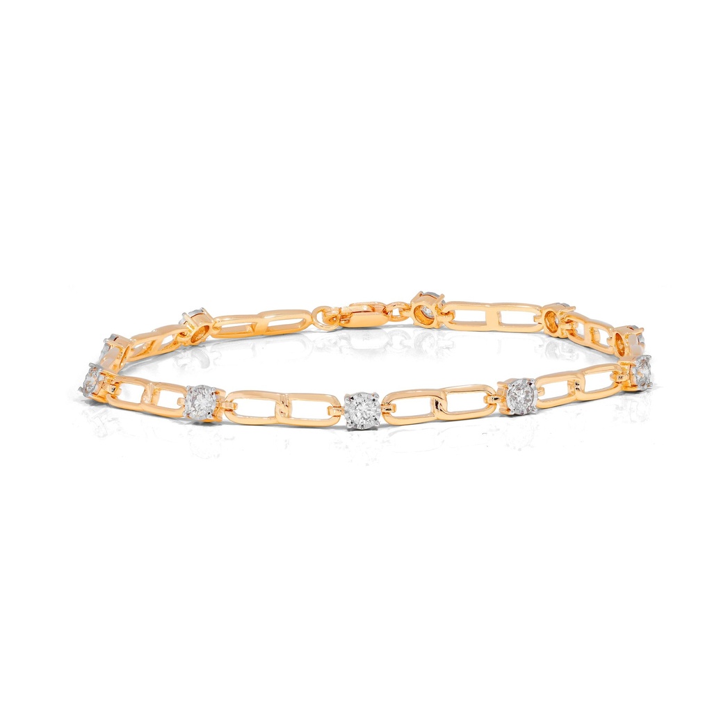  Round Diamond Designer Link Bracelet 