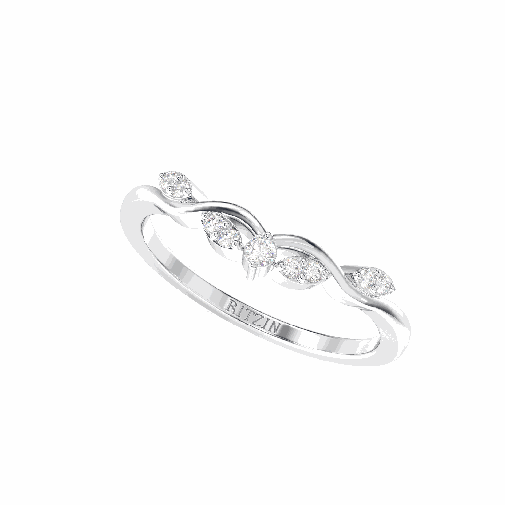 Round Diamond Fancy Band Engagement Ring for Her