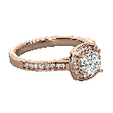  Cushion Cut Diamond And Round Diamond Halo Engagement Ring 