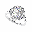 Oval Diamond Halo Style Engagement Ring for Her