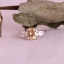 Round Diamond Three Stone Engagement Ring for Her