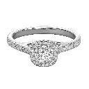  Round Cut Diamond Micro Prong Set Cluster Halo Engagement Ring 