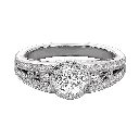  Round Diamond Prong Set Halo Engagement Ring 