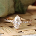 Marquise Diamond Hidden Halo Engagement Ring for Her