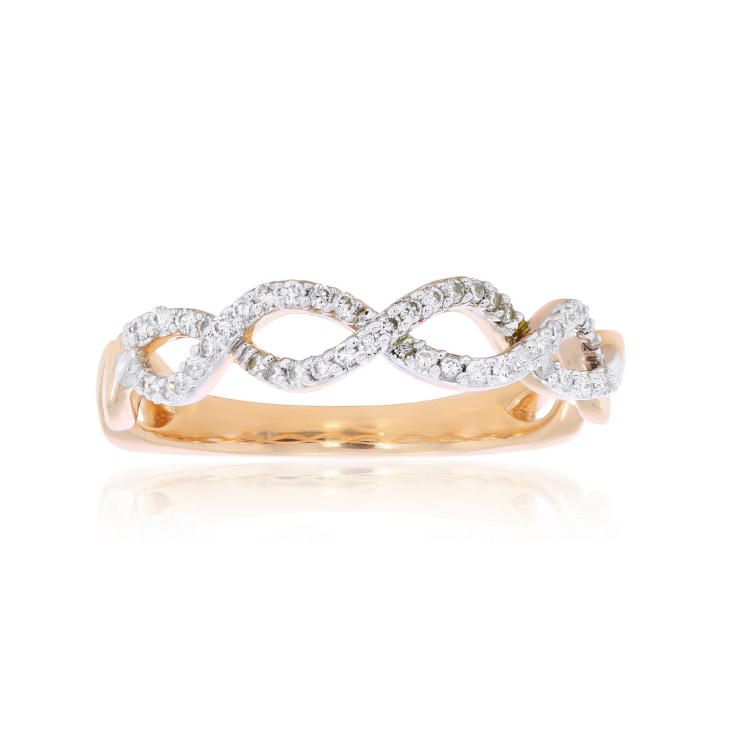 Round Diamond Twisted Rail Engagement Ring