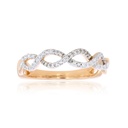 Round Diamond Twisted Rail Engagement Ring