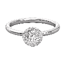  Round  Diamond Micro Prong Set Cluster Halo Engagement Ring 