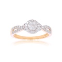  Round Diamond Twisted Rail With Double Halo Engagement Ring