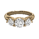 Round Cut Diamond 3 Stone Wedding Ring for Her