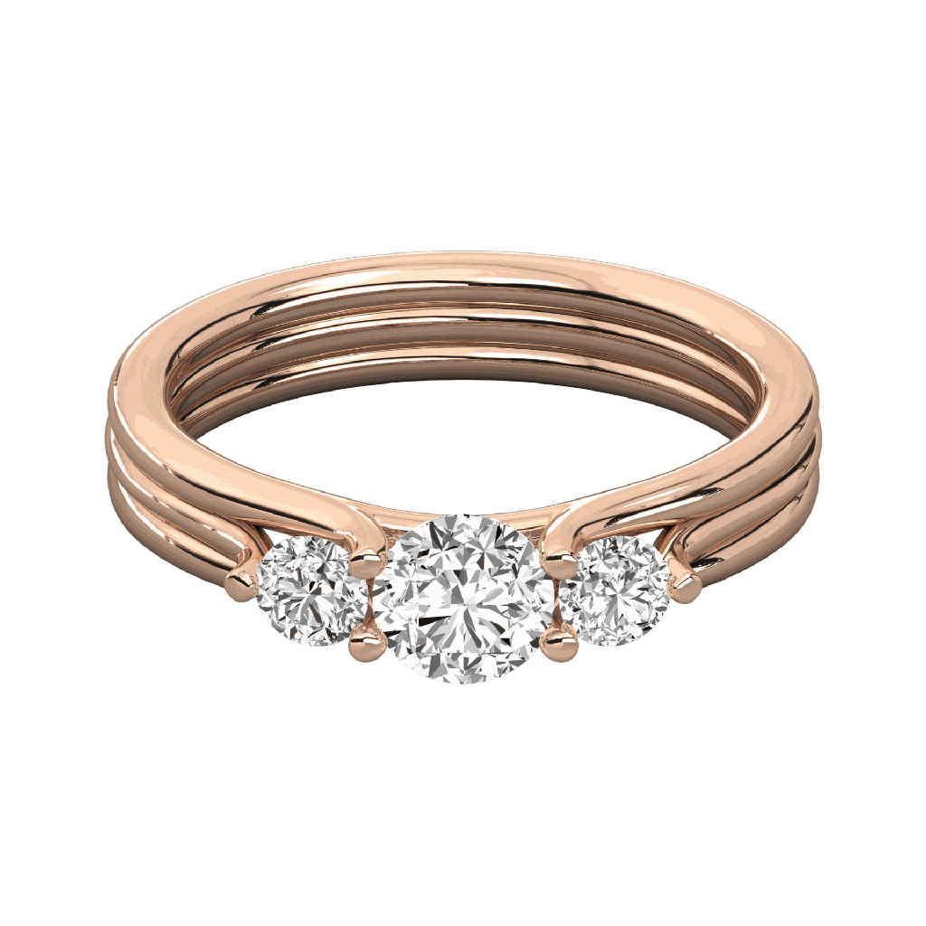  Round Shaped Diamond 3 Stone Wedding For Her