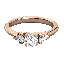  Round And Pear Diamond 3 Stone Wedding Ring For Her