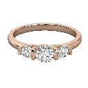  Round Diamond Shape 3 Stone Engagement Ring for Her