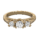  Round Diamond Designer 3 Stone Engagement Ring for Her