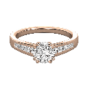  Round And Princess Cut Diamond Channel Set Engagement Ring For Her