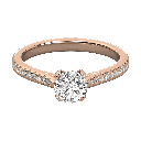 Round Diamond Micro Prong Set Ring for Her