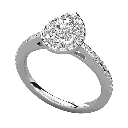  Round And Pear Diamond Halo Engagement Ring