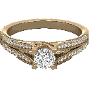  Round Cut Diamond Two Curved Shank Wedding Band 