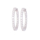 Inside-Out Round Diamond Hinged Huggie Hoop Earring 