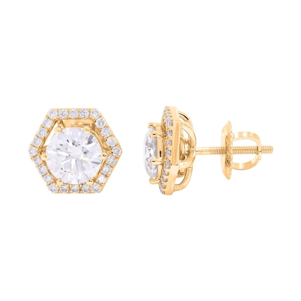  Round Diamond Cluster Earring For Her