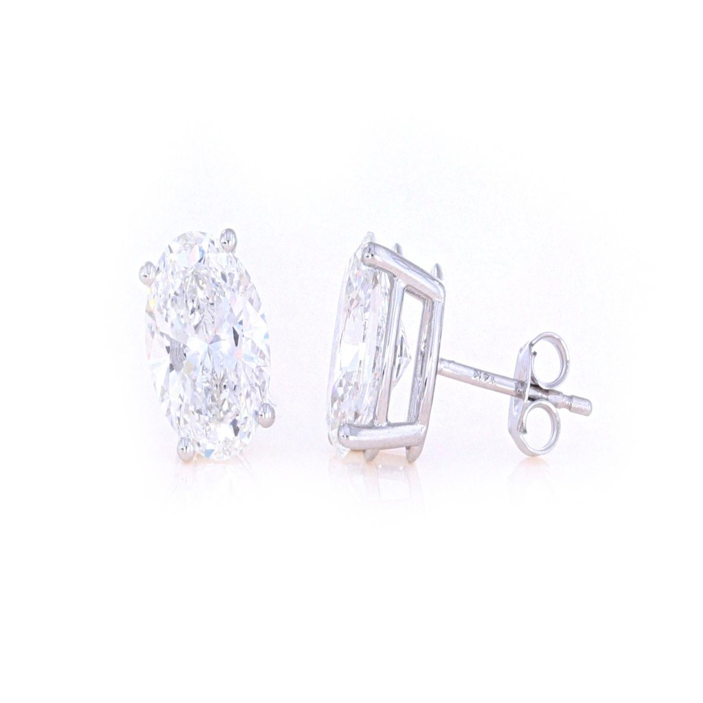  Oval Cut Diamond With Pushback  Stud Earrings For Her