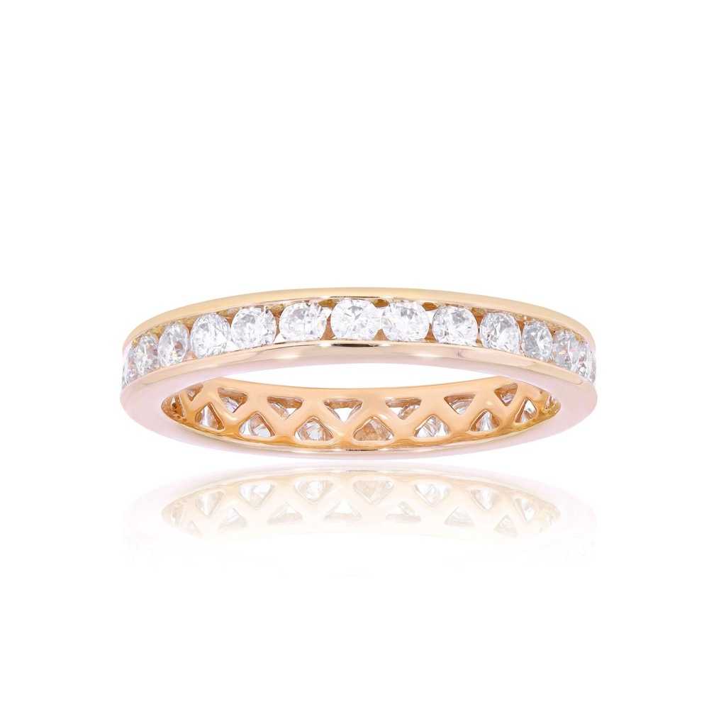  Round Cut Diamond Channel Set Engagement Band for Her