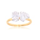 Oval & Heart Shape Diamond 2 Stone Engagement Ring for Her