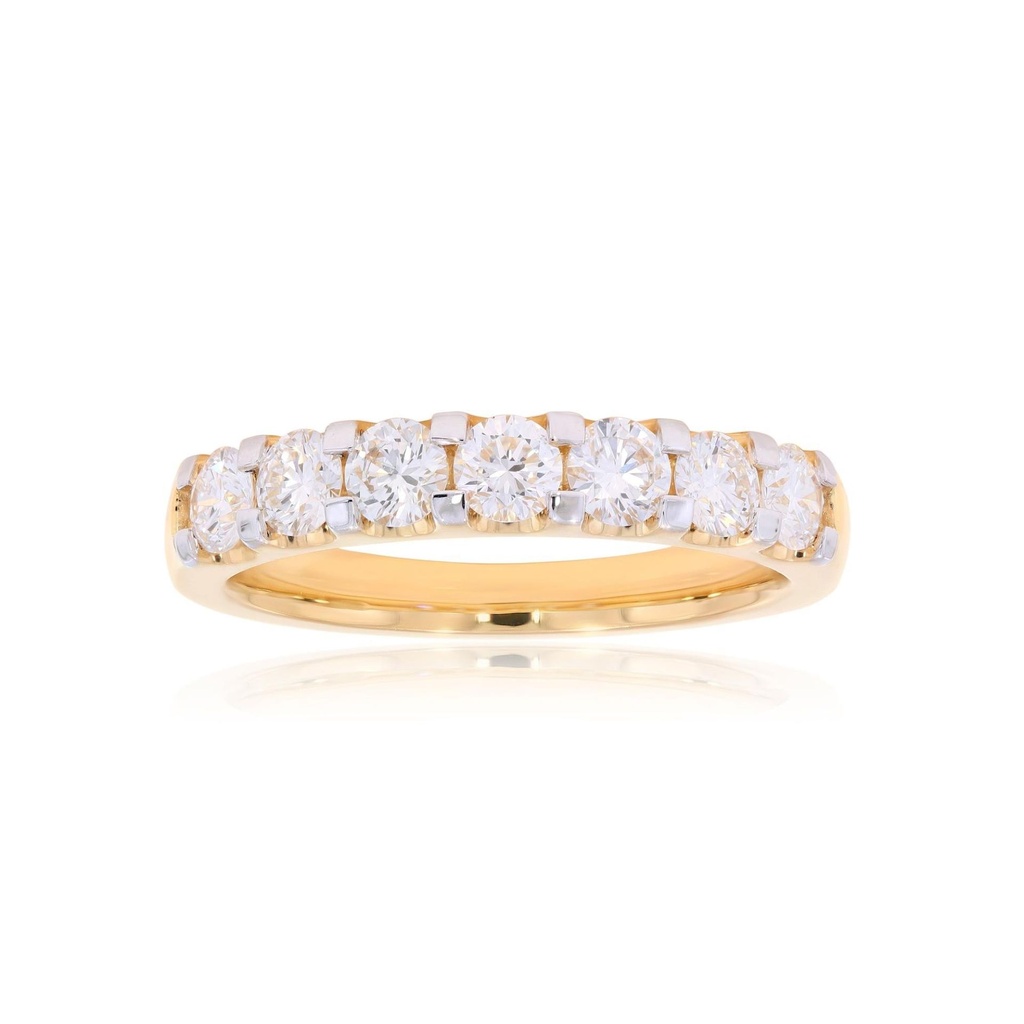Round Diamond Pave Engagement Band For Her