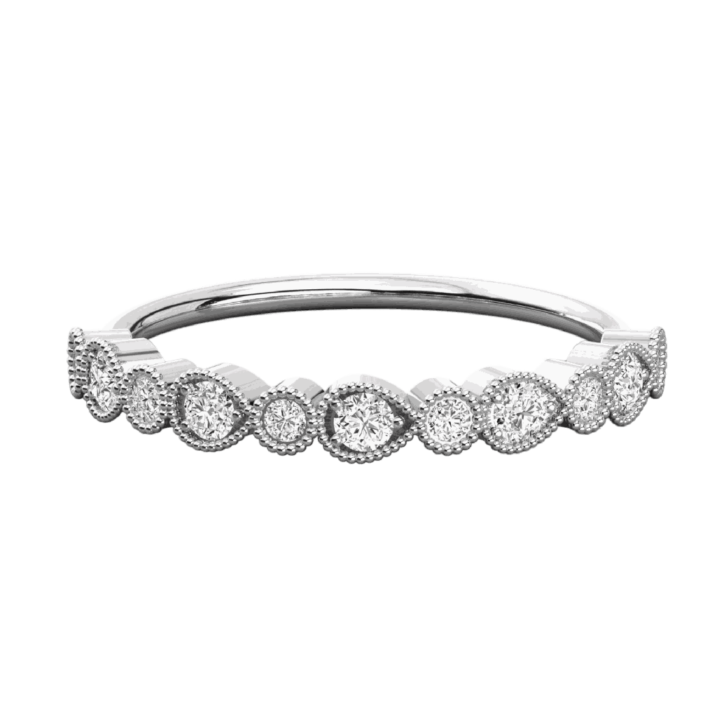 Round Diamond Wedding Band For Her