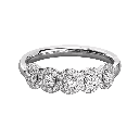  Round Diamond 5 Halo Wedding Band For Women