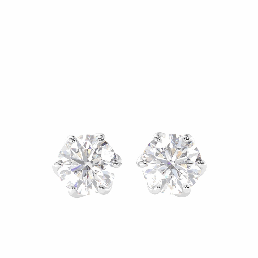 Round Cut Stud Earrings For Women