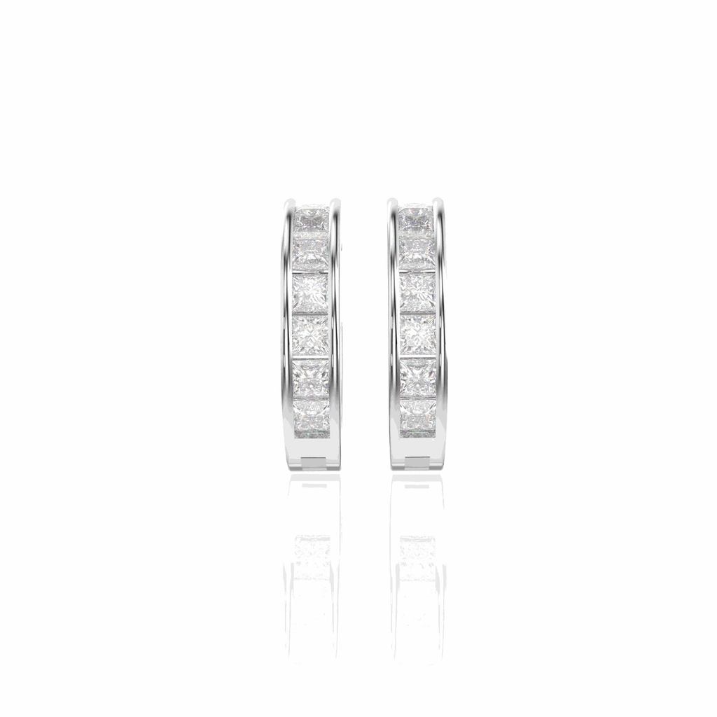  Princess Cut Hoop Earrings