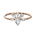  Pear Diamond Flower Design Wedding Band