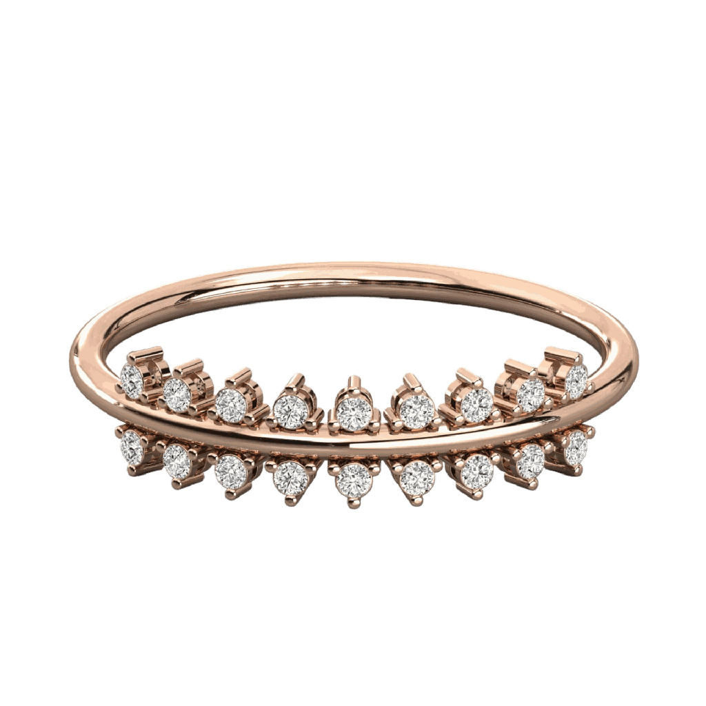 Round Cut Diamond Wedding Band 