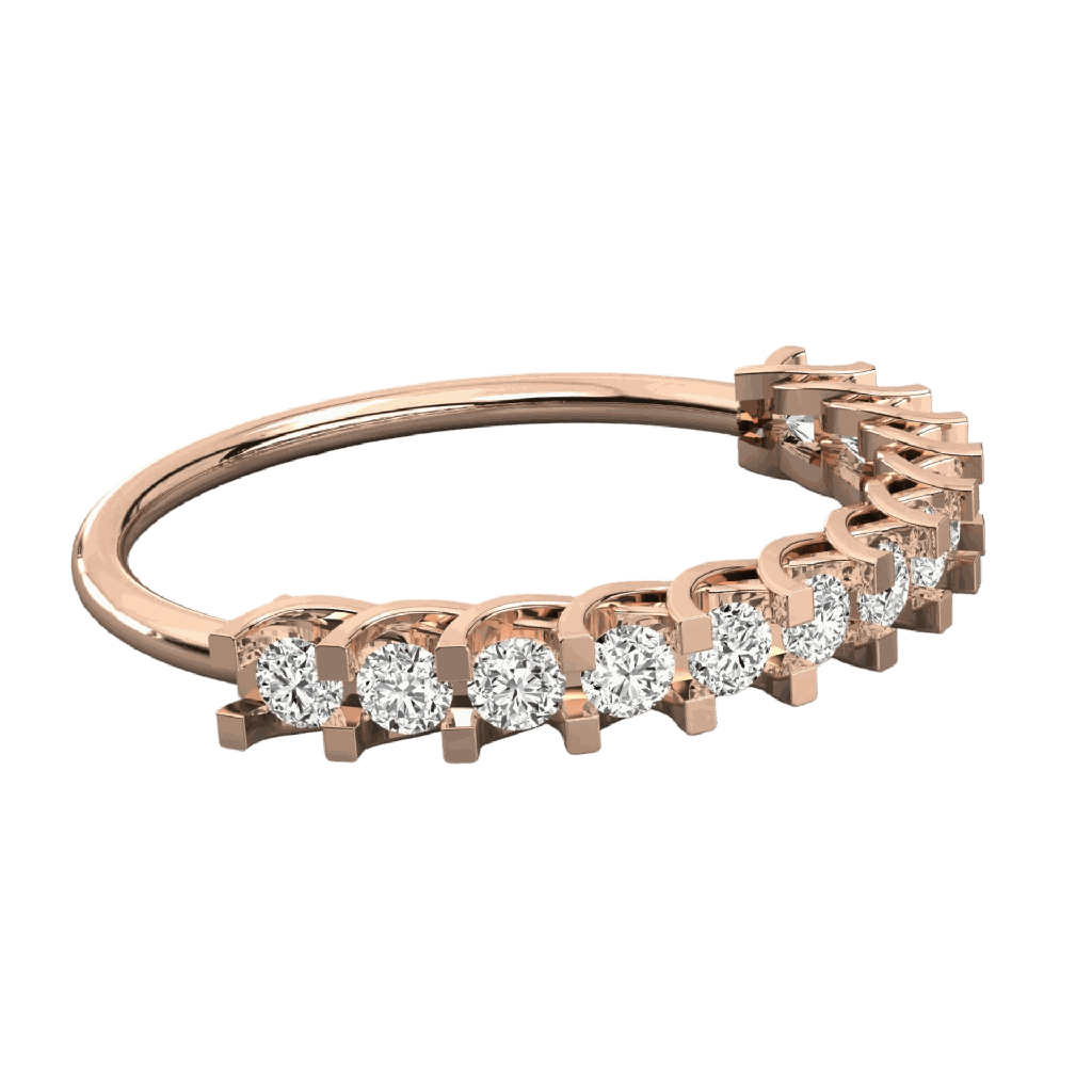  Round Diamond Prong Wedding Band For Women