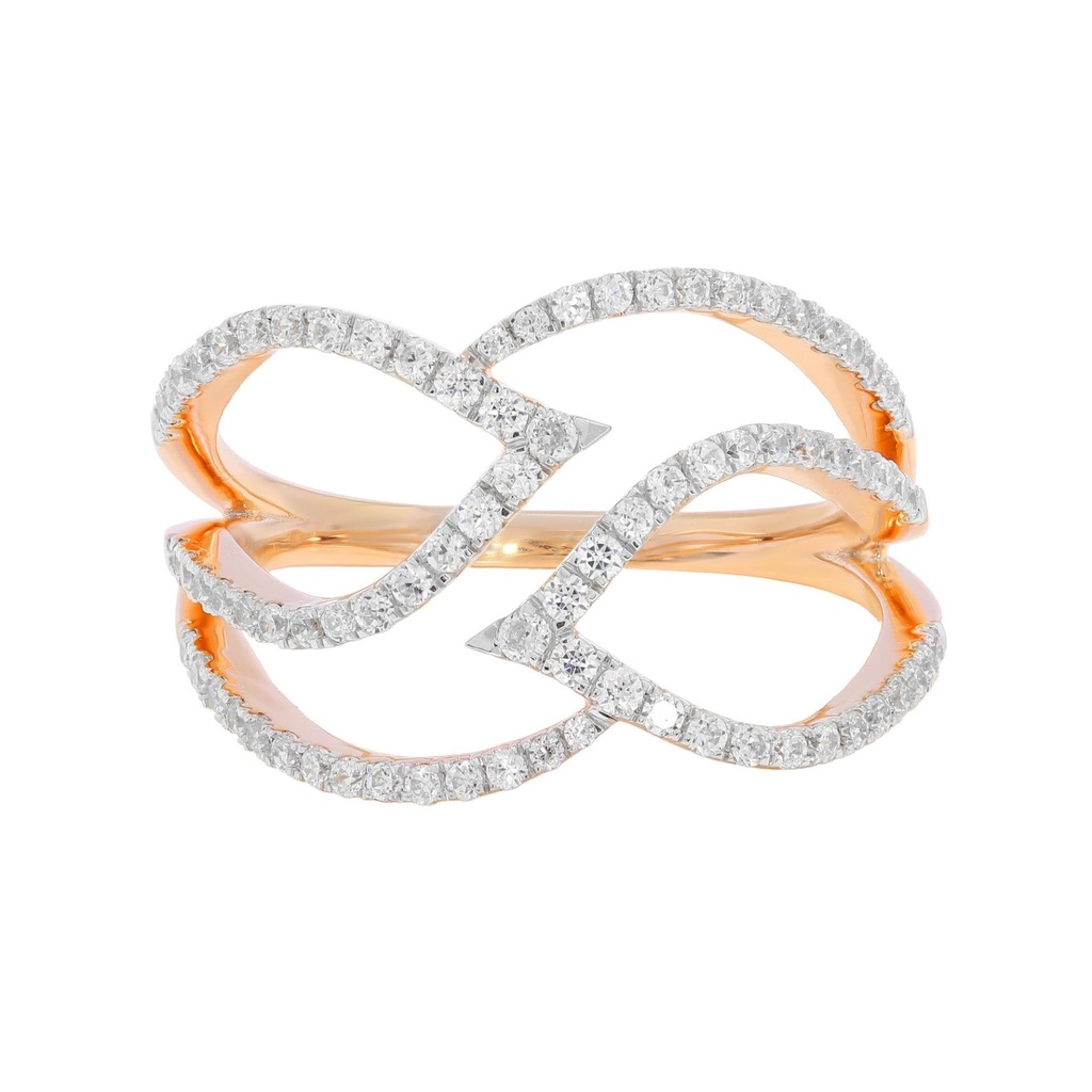  Round Diamond Leaf Unique Design Engagement Ring For Women